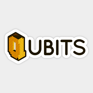 Qubits (pixels + yellow) Sticker